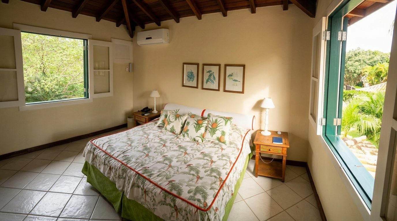 Quarto confortável na pousada